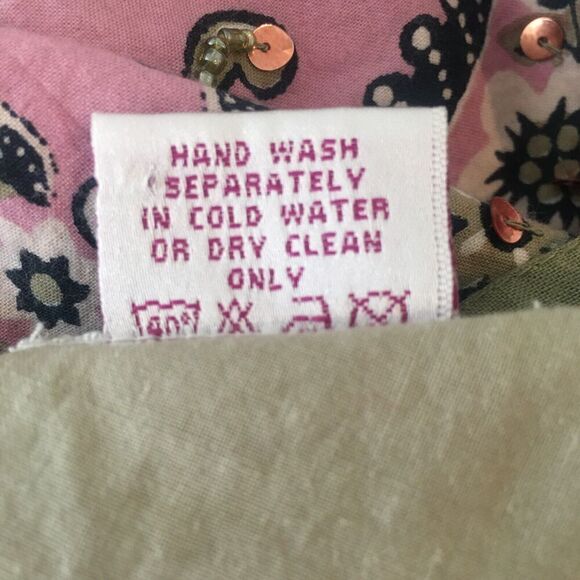 2 Hippie Skirts FUNKY PEOPLE Green Paisley M & INDIAN 2-way Orange Silk Wrap OS - Picture 9 of 14